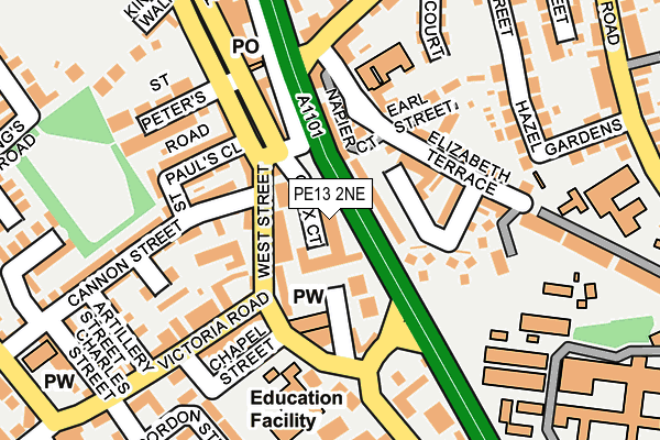 PE13 2NE map - OS OpenMap – Local (Ordnance Survey)