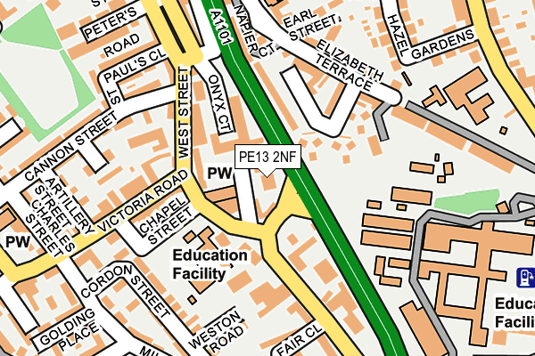 PE13 2NF map - OS OpenMap – Local (Ordnance Survey)