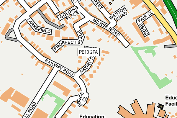 PE13 2PA map - OS OpenMap – Local (Ordnance Survey)