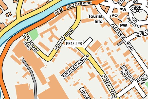 PE13 2PB map - OS OpenMap – Local (Ordnance Survey)