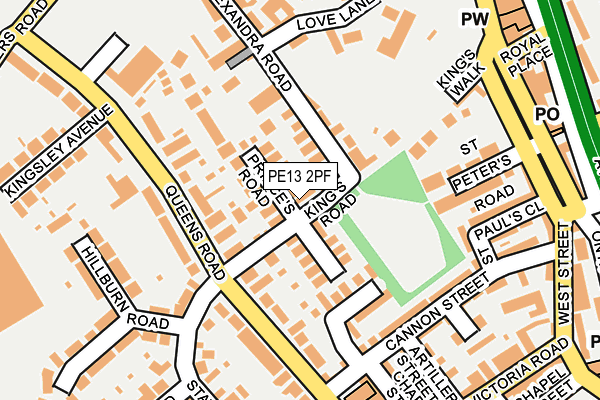 PE13 2PF map - OS OpenMap – Local (Ordnance Survey)
