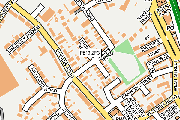 PE13 2PG map - OS OpenMap – Local (Ordnance Survey)