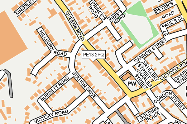 PE13 2PQ map - OS OpenMap – Local (Ordnance Survey)