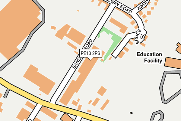 PE13 2PS map - OS OpenMap – Local (Ordnance Survey)