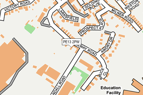 PE13 2PW map - OS OpenMap – Local (Ordnance Survey)