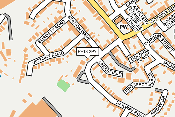 PE13 2PY map - OS OpenMap – Local (Ordnance Survey)