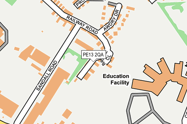 PE13 2QA map - OS OpenMap – Local (Ordnance Survey)