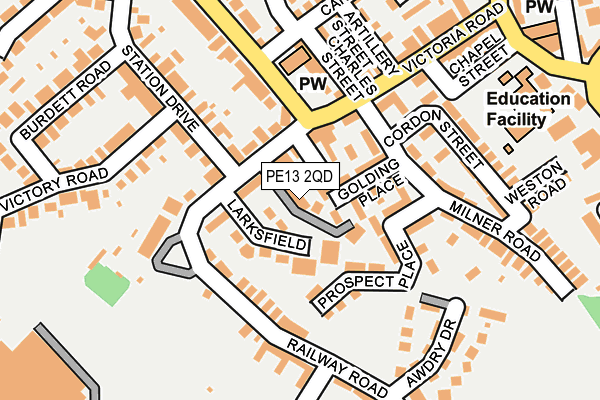 PE13 2QD map - OS OpenMap – Local (Ordnance Survey)