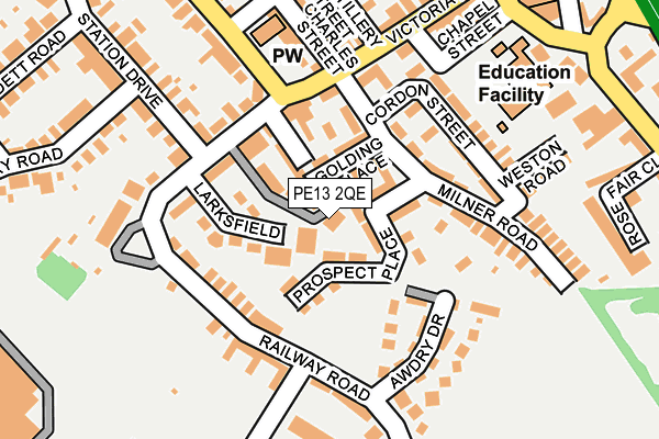 PE13 2QE map - OS OpenMap – Local (Ordnance Survey)