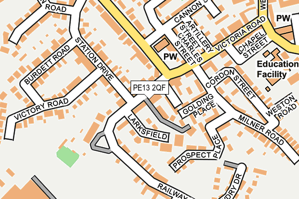 PE13 2QF map - OS OpenMap – Local (Ordnance Survey)