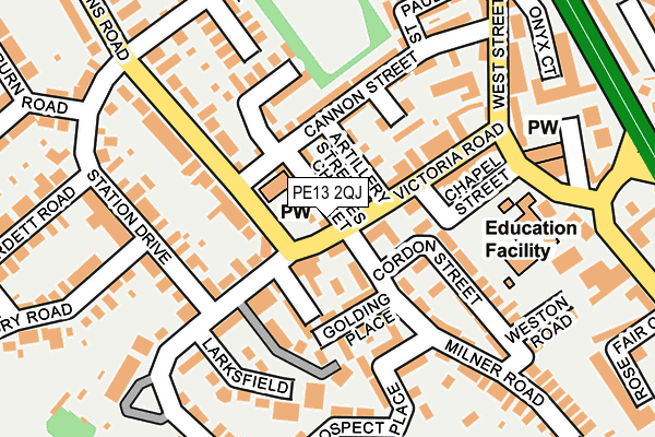PE13 2QJ map - OS OpenMap – Local (Ordnance Survey)
