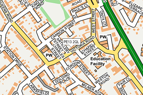 PE13 2QL map - OS OpenMap – Local (Ordnance Survey)