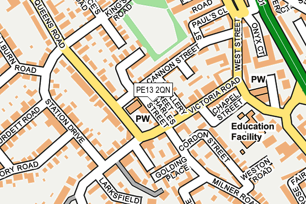 PE13 2QN map - OS OpenMap – Local (Ordnance Survey)