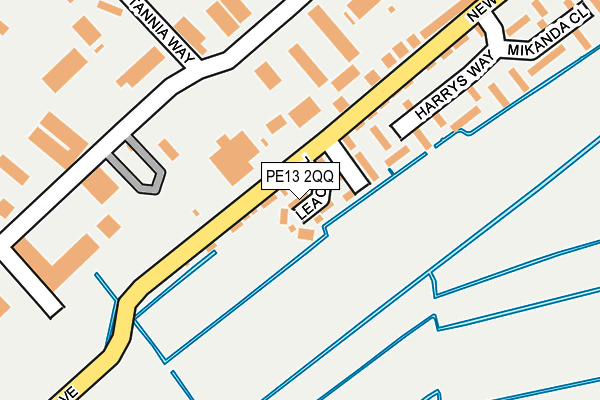 PE13 2QQ map - OS OpenMap – Local (Ordnance Survey)