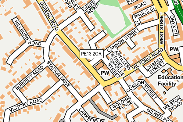PE13 2QR map - OS OpenMap – Local (Ordnance Survey)