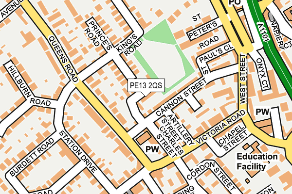 PE13 2QS map - OS OpenMap – Local (Ordnance Survey)