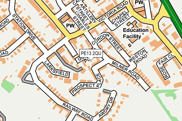 PE13 2QU map - OS OpenMap – Local (Ordnance Survey)