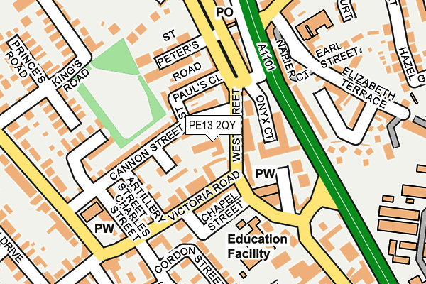 PE13 2QY map - OS OpenMap – Local (Ordnance Survey)