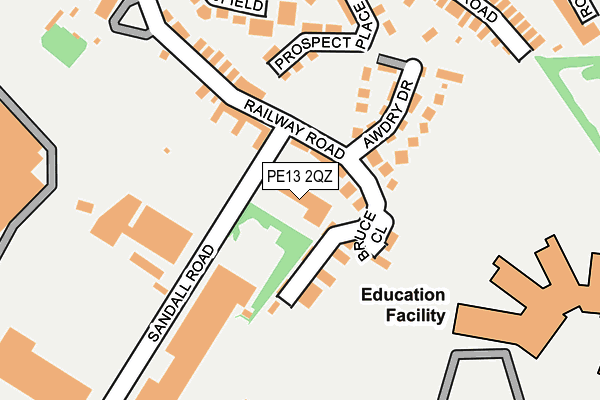 PE13 2QZ map - OS OpenMap – Local (Ordnance Survey)