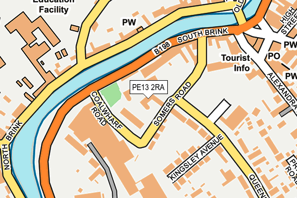 PE13 2RA map - OS OpenMap – Local (Ordnance Survey)