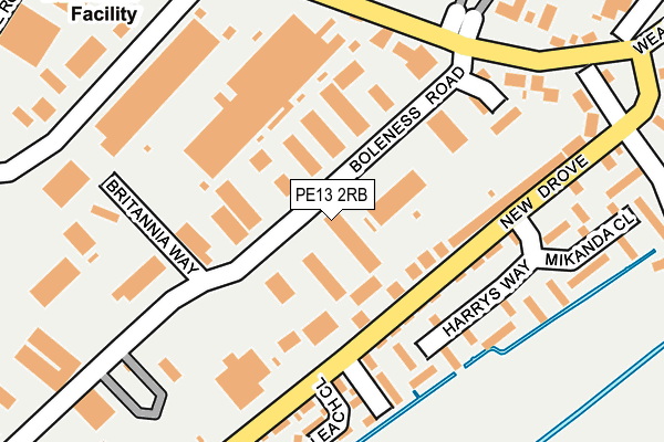 PE13 2RB map - OS OpenMap – Local (Ordnance Survey)