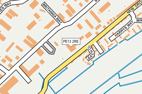PE13 2RE map - OS OpenMap – Local (Ordnance Survey)