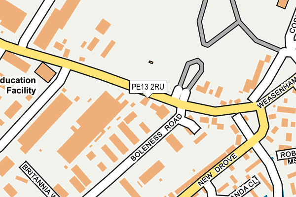 PE13 2RU map - OS OpenMap – Local (Ordnance Survey)