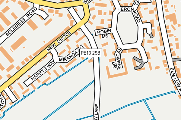 PE13 2SB map - OS OpenMap – Local (Ordnance Survey)