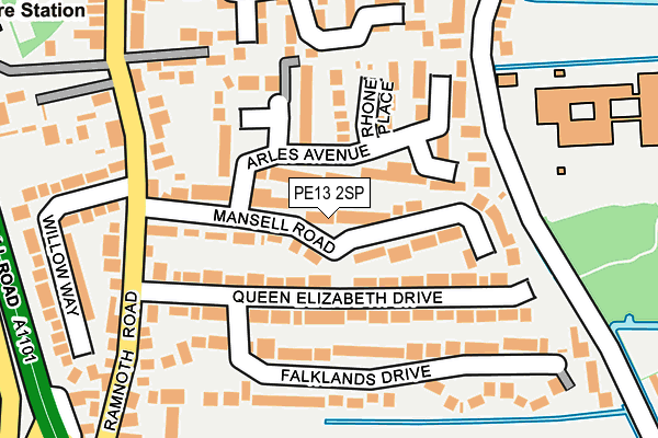 PE13 2SP map - OS OpenMap – Local (Ordnance Survey)