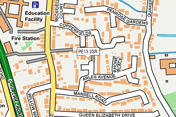PE13 2SR map - OS OpenMap – Local (Ordnance Survey)