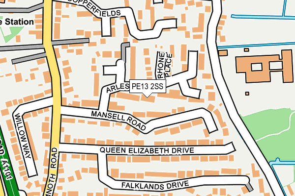 PE13 2SS map - OS OpenMap – Local (Ordnance Survey)