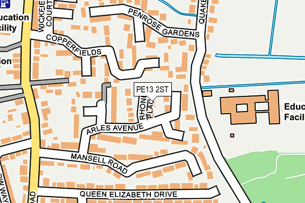 PE13 2ST map - OS OpenMap – Local (Ordnance Survey)