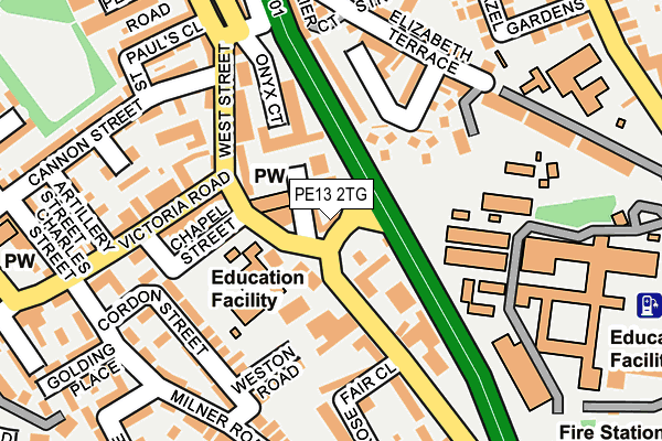 PE13 2TG map - OS OpenMap – Local (Ordnance Survey)