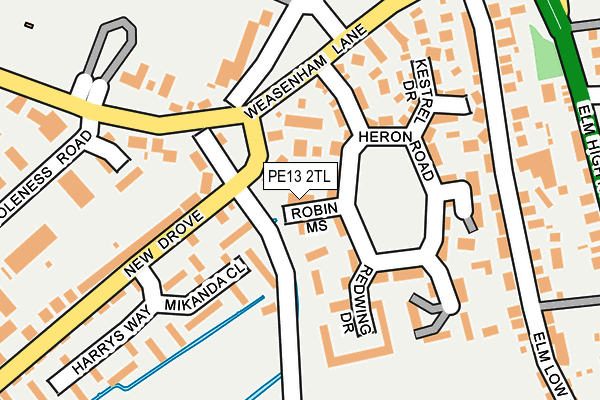 PE13 2TL map - OS OpenMap – Local (Ordnance Survey)