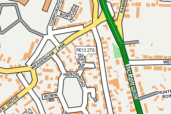 PE13 2TS map - OS OpenMap – Local (Ordnance Survey)