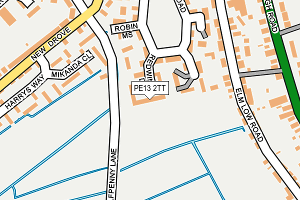 PE13 2TT map - OS OpenMap – Local (Ordnance Survey)