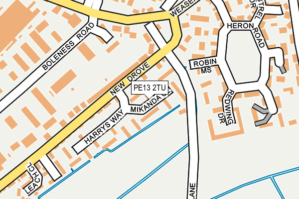 PE13 2TU map - OS OpenMap – Local (Ordnance Survey)