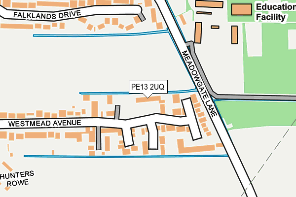PE13 2UQ map - OS OpenMap – Local (Ordnance Survey)