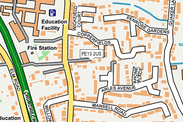 PE13 2US map - OS OpenMap – Local (Ordnance Survey)