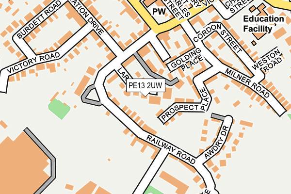 PE13 2UW map - OS OpenMap – Local (Ordnance Survey)