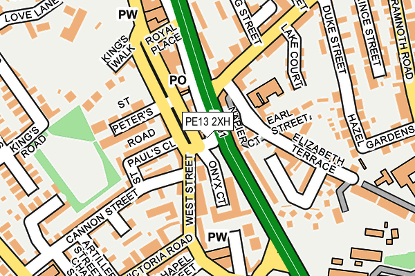 PE13 2XH map - OS OpenMap – Local (Ordnance Survey)