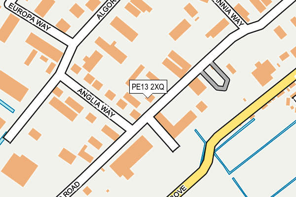 PE13 2XQ map - OS OpenMap – Local (Ordnance Survey)