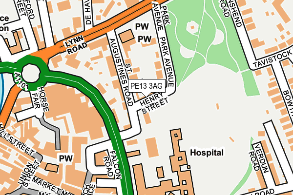 PE13 3AG map - OS OpenMap – Local (Ordnance Survey)