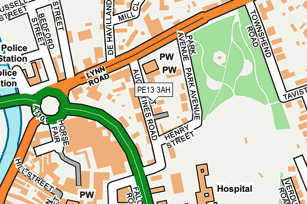 PE13 3AH map - OS OpenMap – Local (Ordnance Survey)