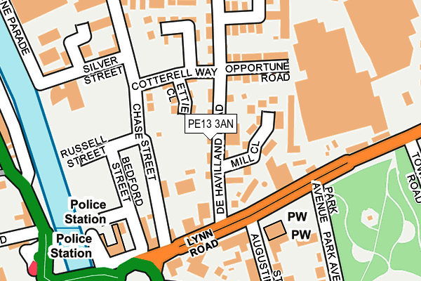 PE13 3AN map - OS OpenMap – Local (Ordnance Survey)
