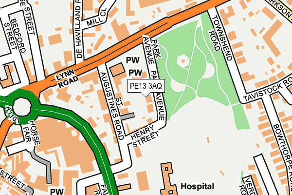 PE13 3AQ map - OS OpenMap – Local (Ordnance Survey)