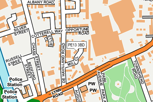 PE13 3BD map - OS OpenMap – Local (Ordnance Survey)