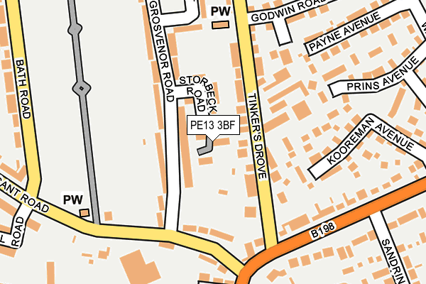 PE13 3BF map - OS OpenMap – Local (Ordnance Survey)