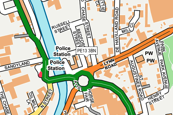 PE13 3BN map - OS OpenMap – Local (Ordnance Survey)