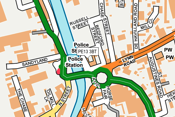 PE13 3BT map - OS OpenMap – Local (Ordnance Survey)